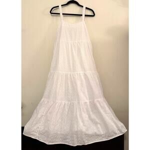 White cotton tiered sundress- Size M, The Drop